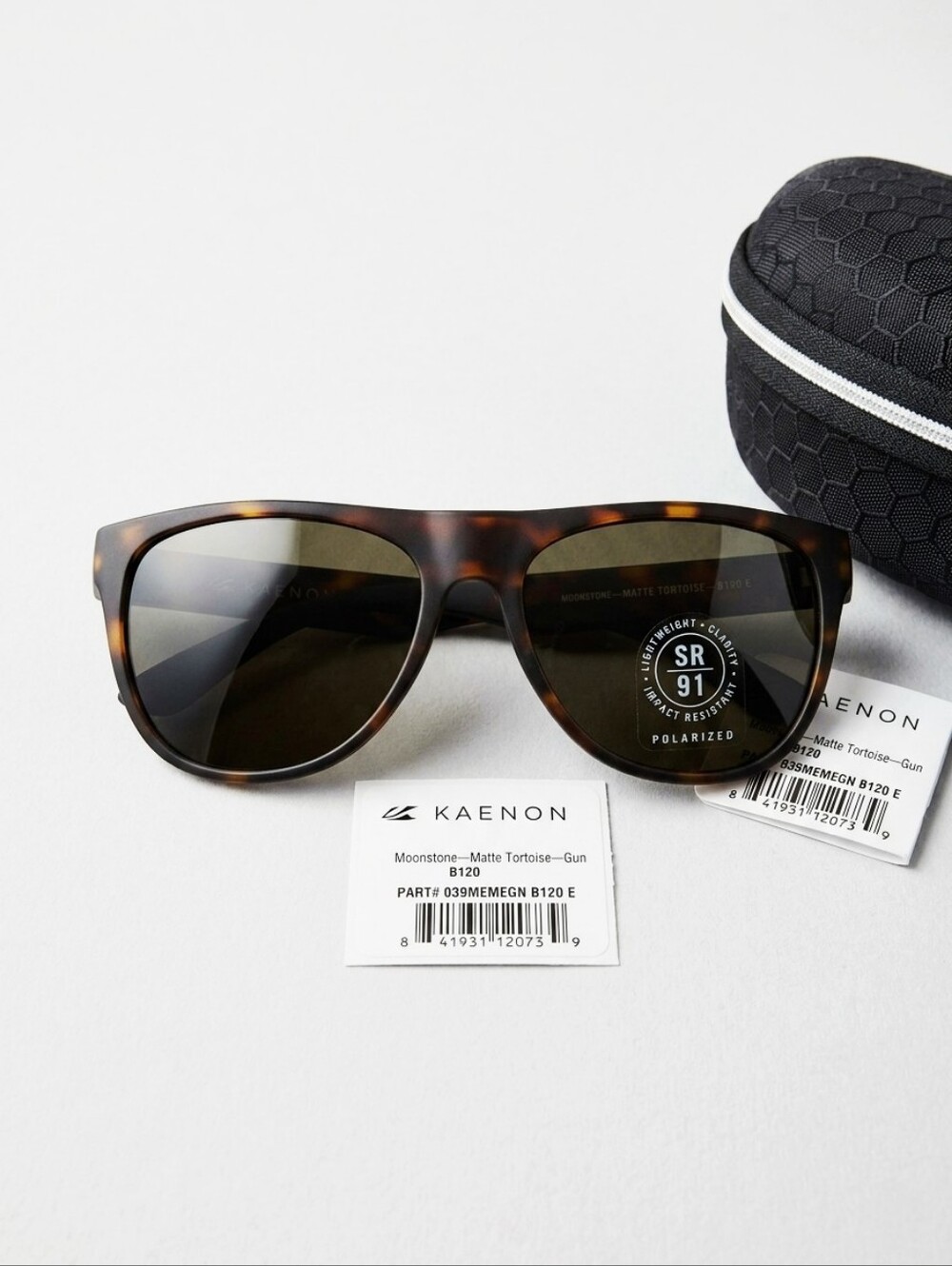 Kaenon Moonstone Polarized Sunglasses Matte Tortoise Gun SR‑91 Like New
